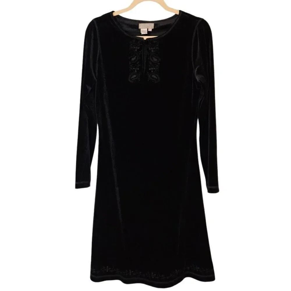 The Territory Ahead black velvet midi dress.  Size S.